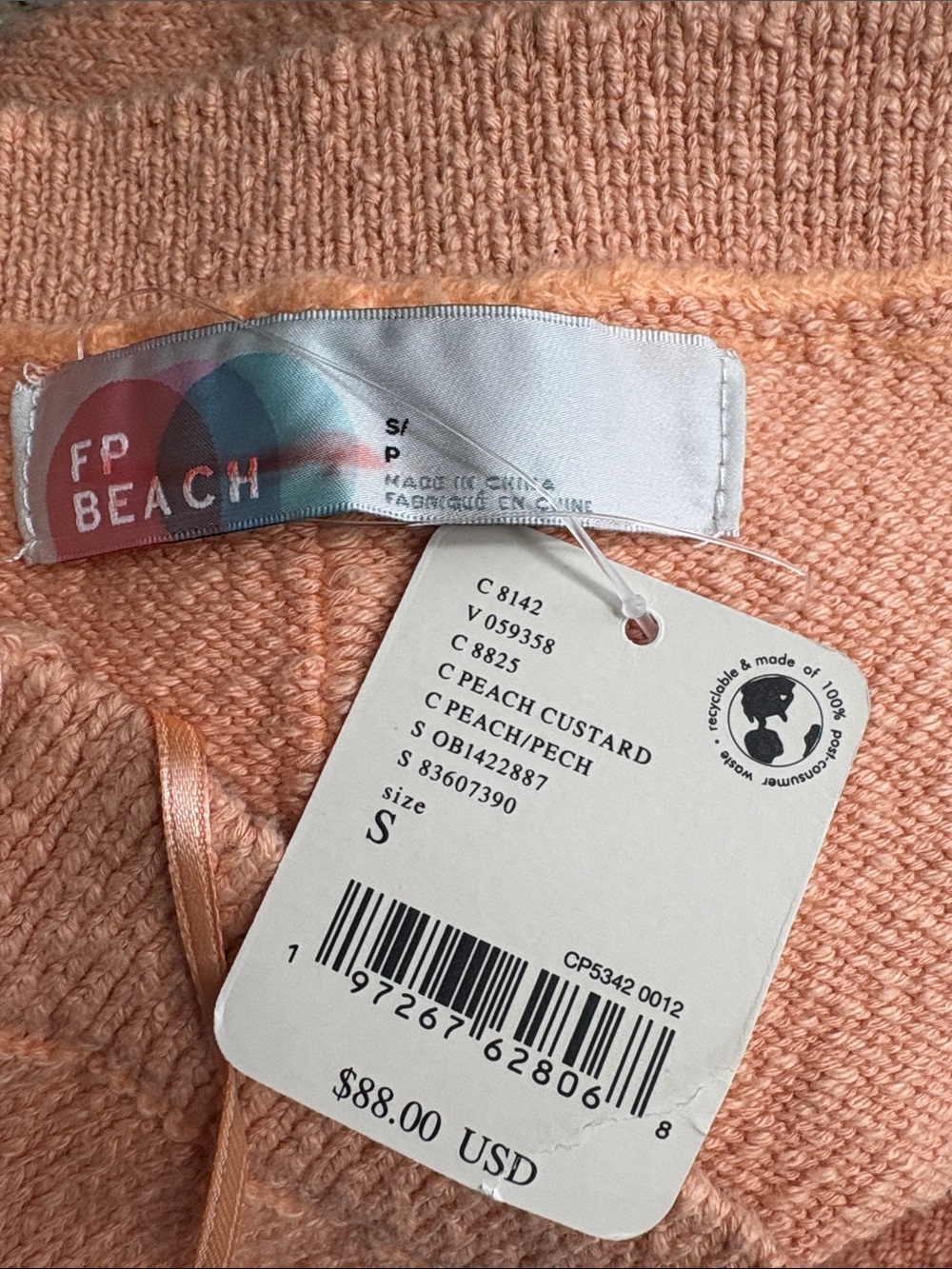 FP BEACH Rio Sweater Strapless Maxi Dress in Peach Custard Size Small — NWT!!! - Picture 9 of 9